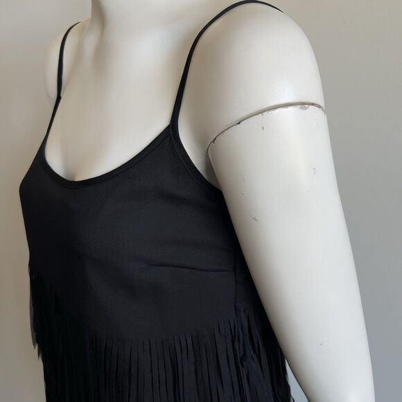 W by Worth Gatsby Fringe Mini Dress Sleeveless Black Size 2 Cocktail Party - Picture 5 of 15